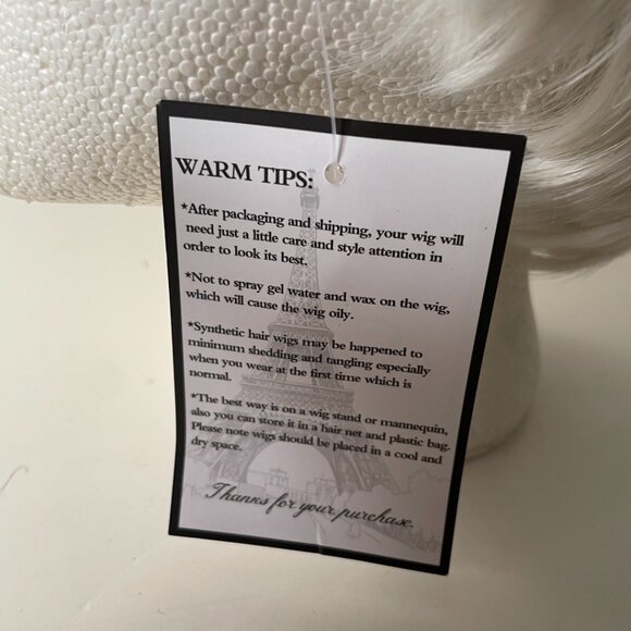 Short White Costume Wig - Picture 9 of 13